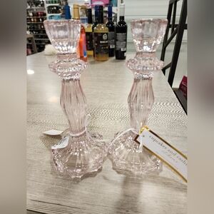 cupcakes & cashmere Blush Glass Candle Holders
